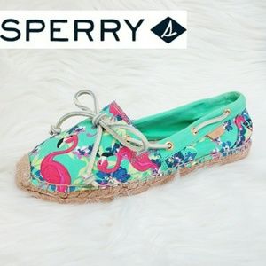 Sperry Tropical Flamingo Print Espadrille Flats
